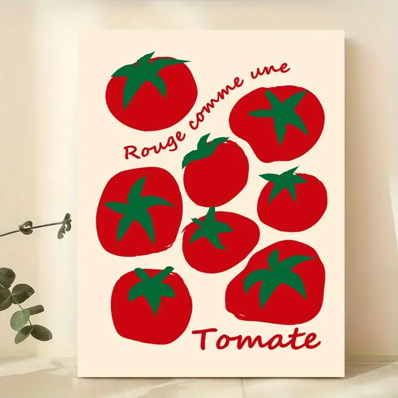Interior Design Living Room - Modern Colorful Red Tomatoes Wall Art