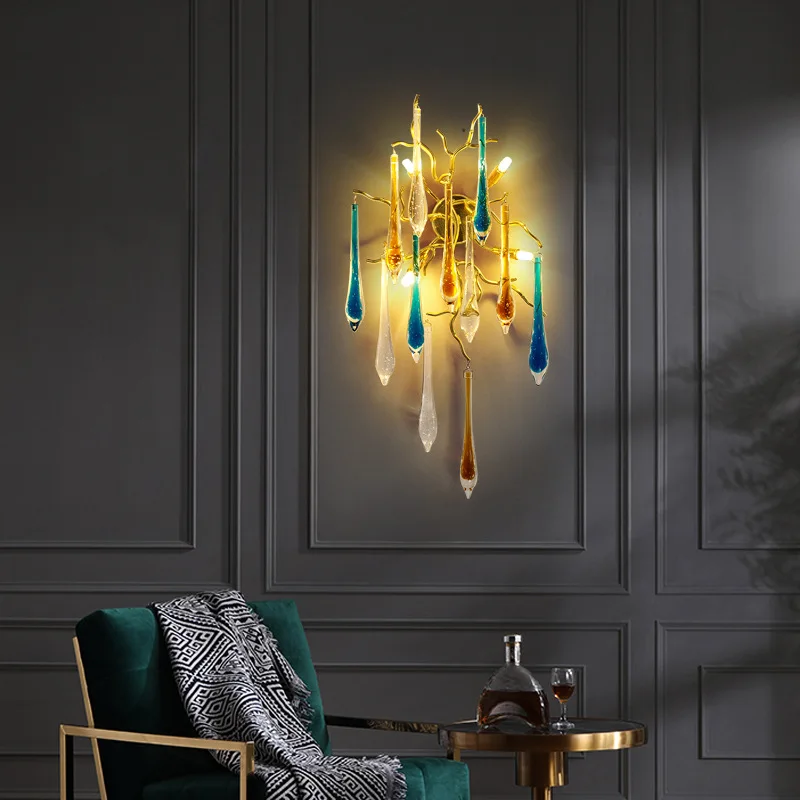 Interior Design Luxury Living Room - Nordic Luxury Colorful Crystal Ceiling Lamps