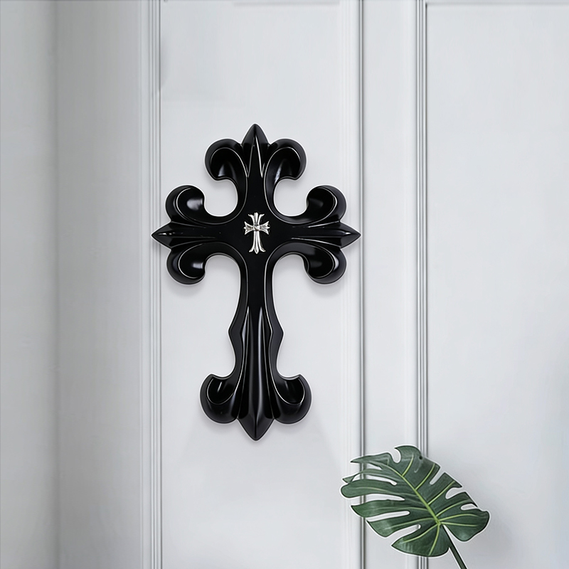 Interior Design Living Room - Vintage Cross Ornament Retro Carving Cross