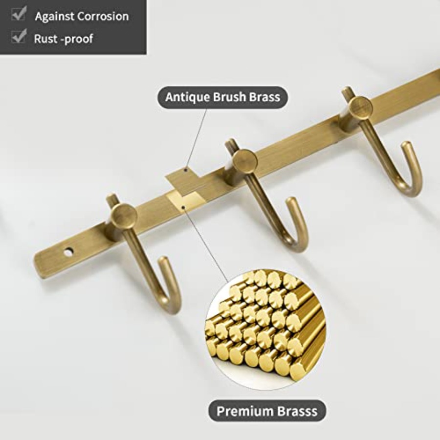Brass Hook Rack, Bathroom Towe - đánh giá và giá Antique Brass Hook