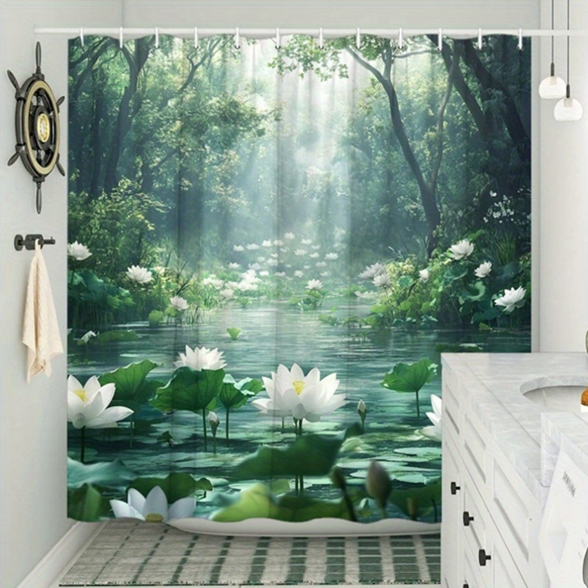 Lotus Forest Shower Curtain Po - đánh giá và giá Interior Design Zen