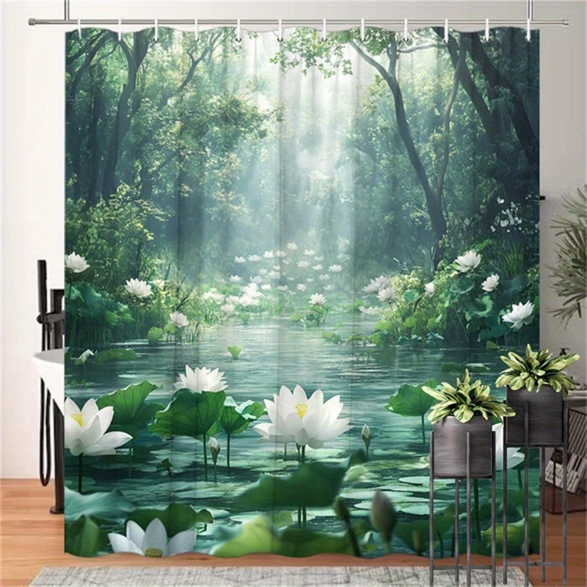 Lotus Forest Shower Curtain Po - đánh giá và giá Interior Design Zen