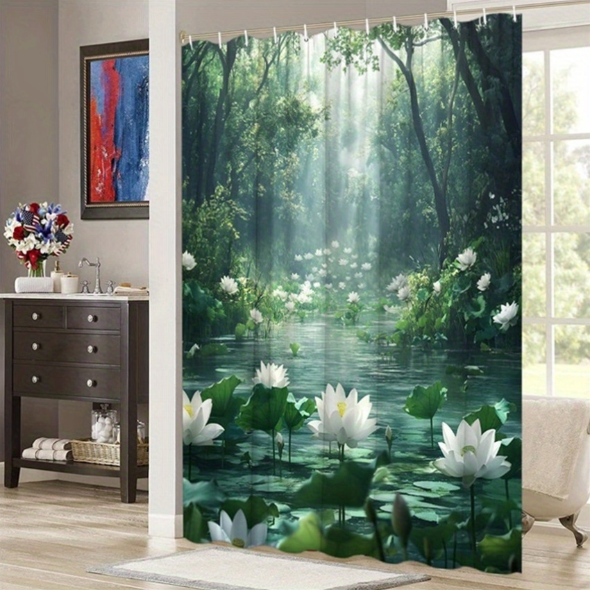 Lotus Forest Shower Curtain Po - đánh giá và giá Interior Design Zen