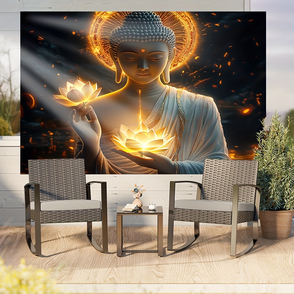 Buddha with Lotus Flower Wall  - đánh giá và giá Interior Design Zen