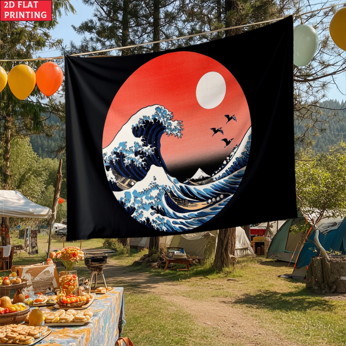 unframed Japanese Wave Sunset  - đánh giá và giá Interior Design Zen